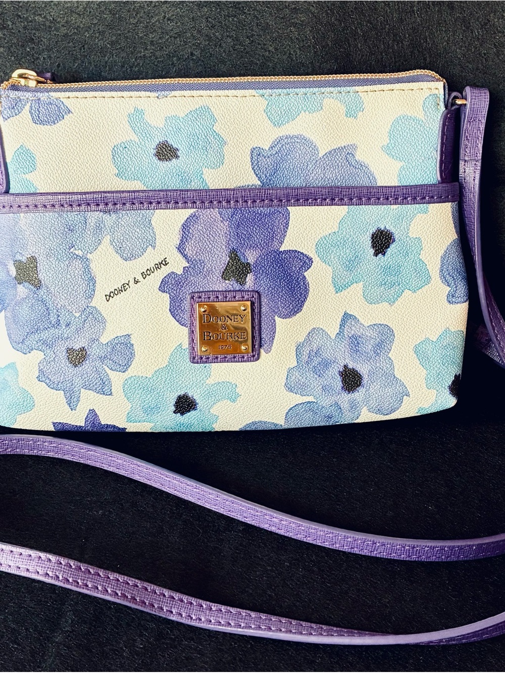 Dooney & Bourke Blue and Purple Floral Crossbody
